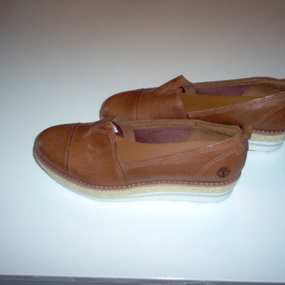 Timberland Leather Sensorflex Platform Wedge Slip on Women's 9.5 Brown. Comfort - Picture 3 of 6